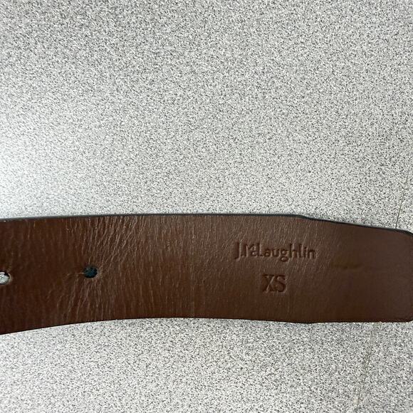 J Mclaughlin Belt Womens XS Black Brass Gold Buckle Preppy 1.25in Classic - Picture 5 of 7